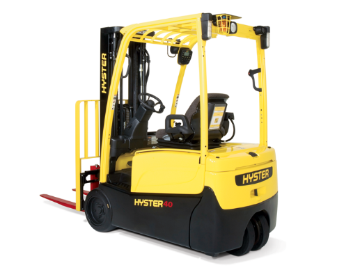 Hyster back left view of forklift