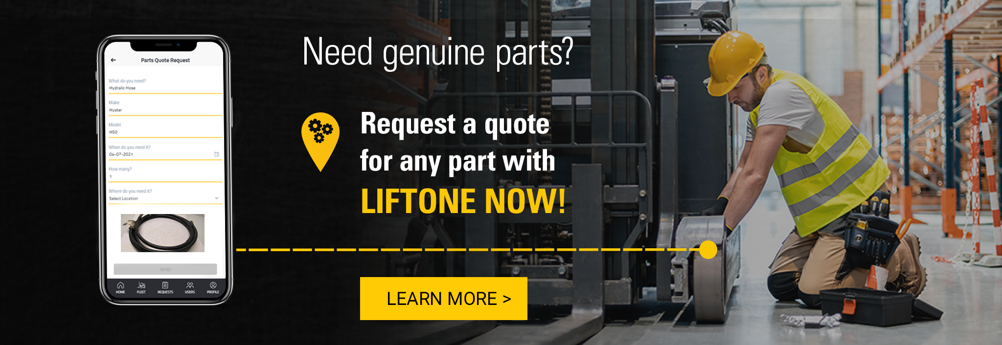 Request a quote for any part with LiftOne Now