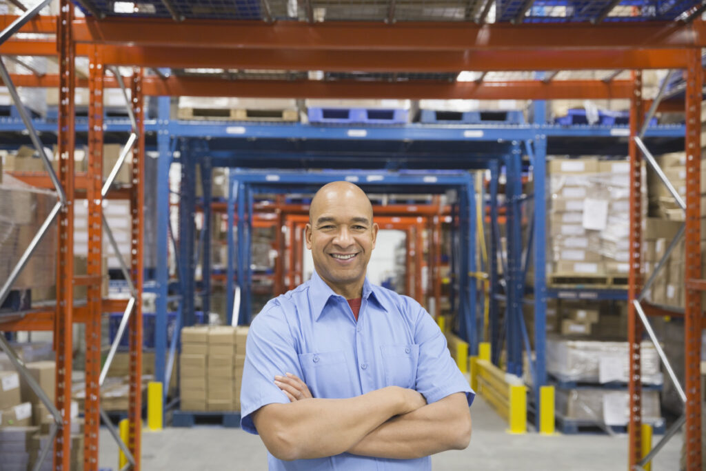 Warehouse manager standing in the warehouse
